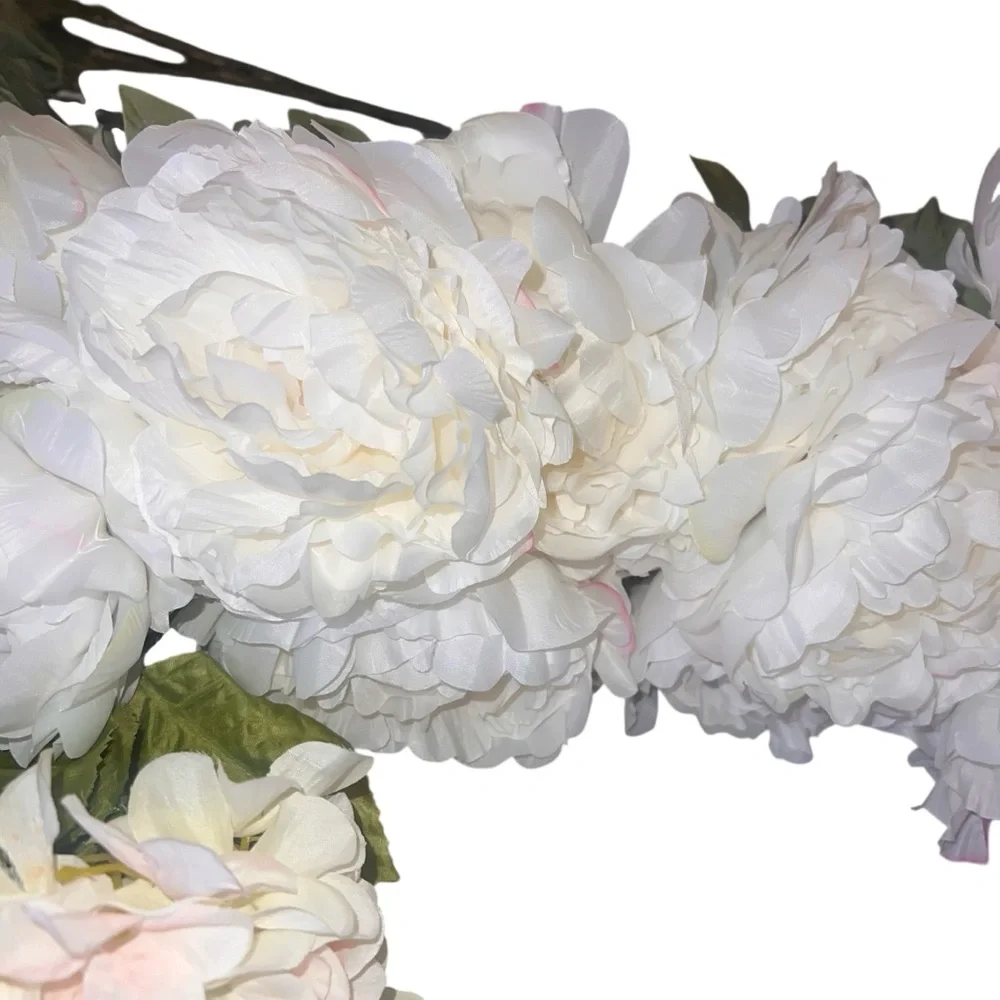 NWT Ashland White Peony & Hydrangea Bush Bundle Faux Floral Stems Wedding Bridal